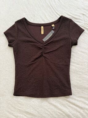 Boot Barn Brown Short Sleeve V-Neck Tee